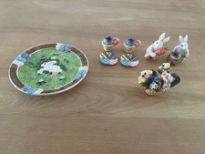 Vintage 1997 Popular Imports Mini Tea Set Easter Bunnies
