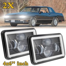 2PCS 4x6" inch LED Headlights Hi-Lo Beam H4 For Chevrolet Monte Carlo 1980-1988