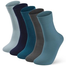 Mens Crew Socks Breathable Cotton Soft Casual Thin Socks for Men or Boys,5 Pa...