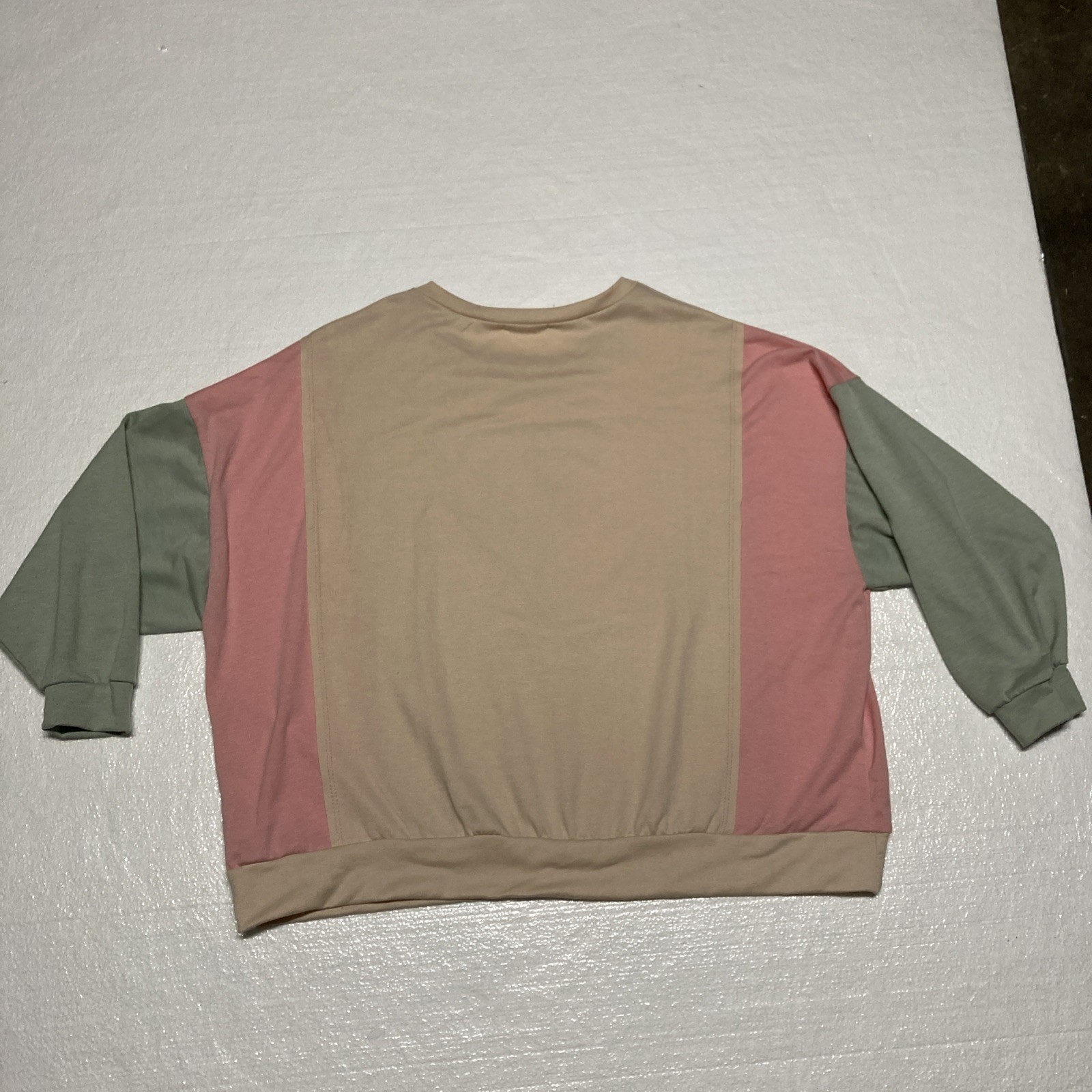 Cream Colored Patchwork Crew-neck Shirt With Sequ… - image 5