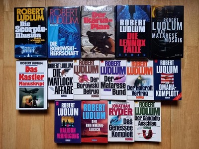 Robert Ludlum Bücher Thriller Konvolut Buchpaket (15 Stk.)