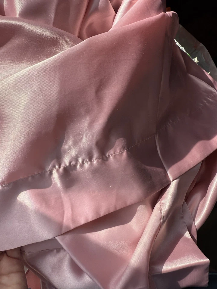 King Pink Satin Feel Fitted & Flat Sheets 100% Polyester Whisper soft Mills Inc - Image 2 of 4