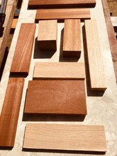 NEW Mahogany / Oak / Iroko Mixed Hardwood Blank OffCuts Craft Hobby 10 piece 2KG