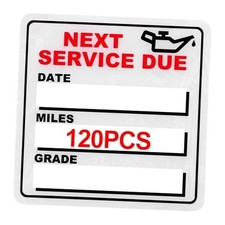 for Oil Change Sticker Static Cling, Clear Stickers 120 Pcs 2 x 2 Next Red3