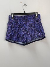 Nike Purple Mid Rise 3" Brief-Lined Running Shorts Wmn's Small w/ Mesh Pocket