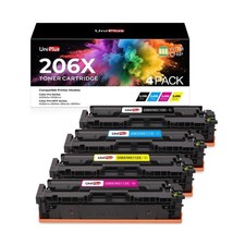 206X Toner Cartridges 4 Pack High Yield with Chip Compatible for HP 206X 206A...