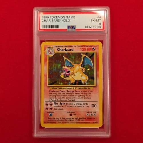1999 Pokémon TCG Charizard Base Set Holo Rare Card 4/102 PSA 6