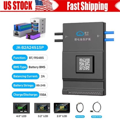 JK Smart BMS 8S-24S 150A 2A Active Balance Li-ion LiFePo4 Battery BT/RS485 lot
