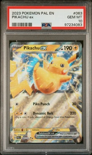 2023 POKEMON PAL EN-PALDEA EVOLVED #063 PIKACHU EX PSA 10