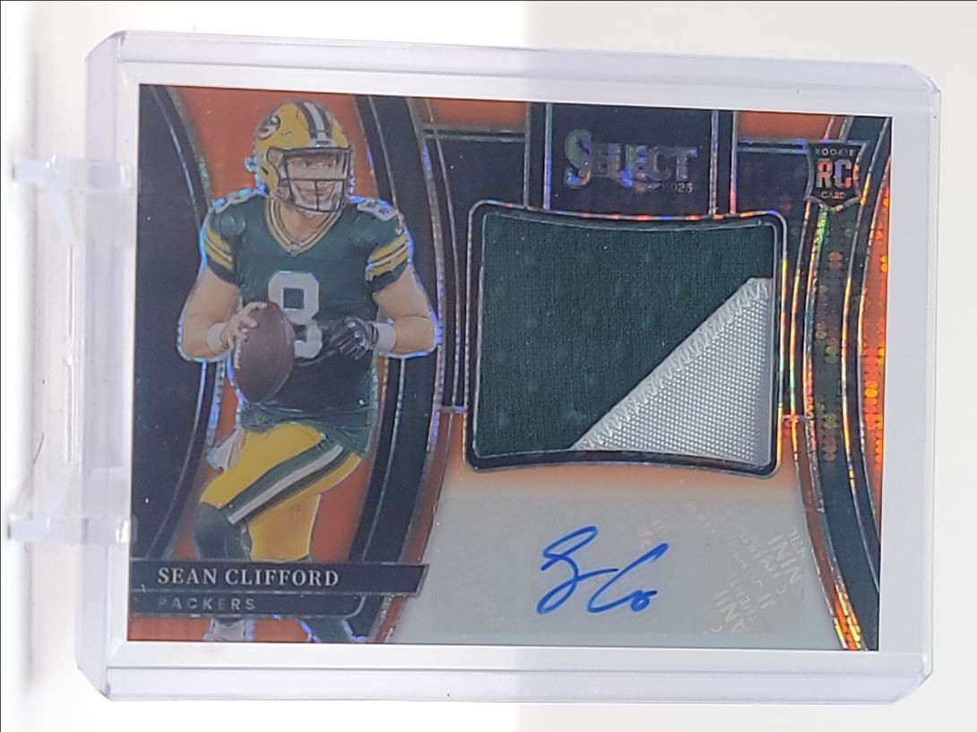 Sean Clifford Panini Select Jumbo Rookie Signature Swatches #JRSSCL Neon Orange Pulsar