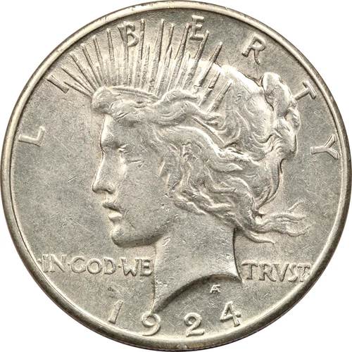 1924-S Peace Silver Dollar, About Uncirculated AU