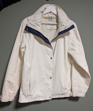 Country wear Joules Women Windbreaker cream navy jacket size 14 Coastal Nautical