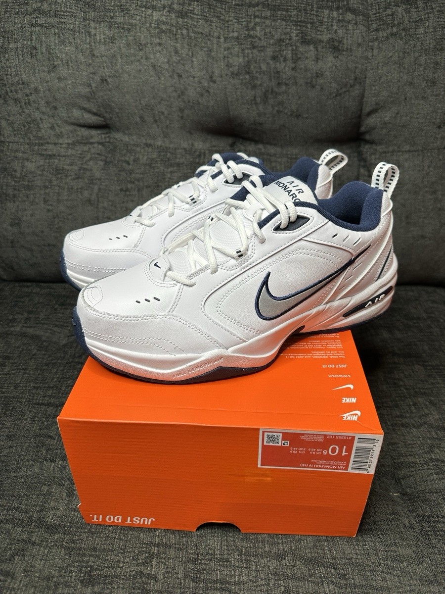 Nike Air Monarch IV 4E White Navy Men\'s Size 11.5 Wide Shoe 4E 416355-102 New Men main image 4
