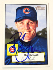 BILL MUELLER Signed 2001 Topps Heritage #303 Chicago Cubs Card Autograph