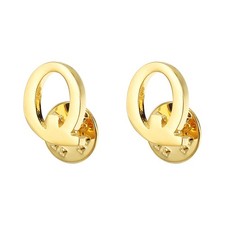 2Pcs Letter Q Lapel Pins Initial Alphabet Lapel Collar Pins for Shirt Dress Gold