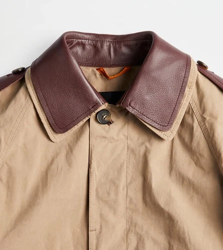 Authentic Tods Mens Trench Coat with Leather Inserts Beige 52 IT 42 UK XL £2,895 image 8