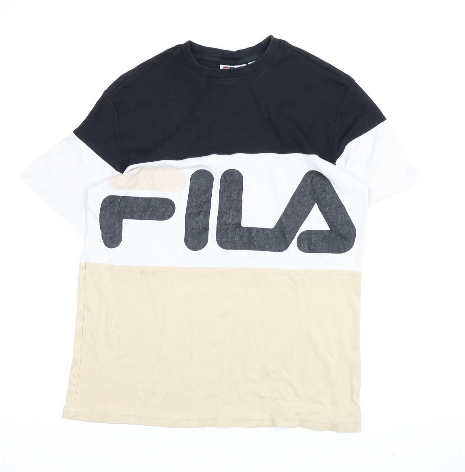 T shirt uomo Fila nera beige colorblock taglia S