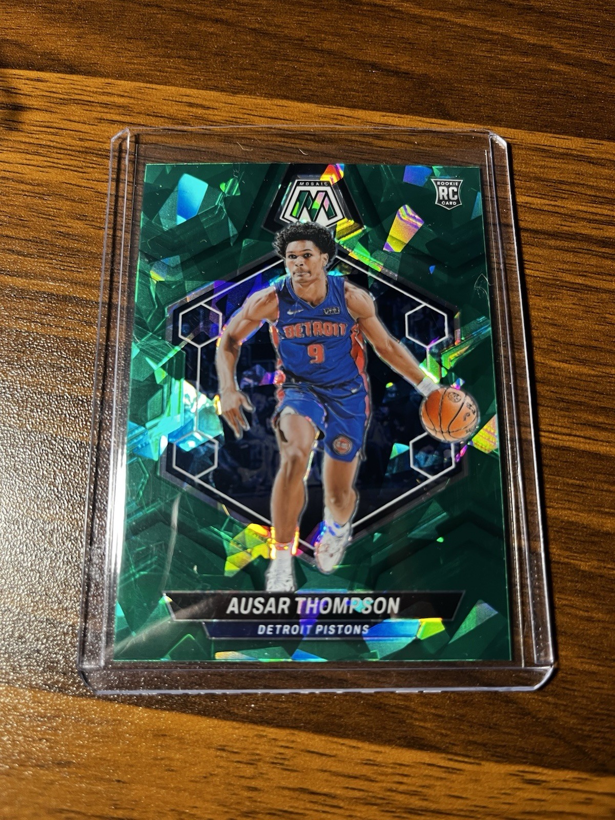 2023-24 Panini Mosaic Pistons Ausar Thompson Rookie Card Green Ice Prizm #226