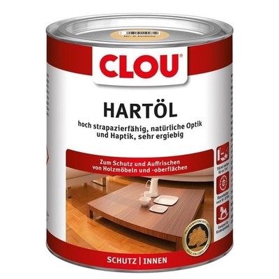 Clou Hartöl Arbeitsplatten-Öl Möbel-Öl Treppenöl Rotbraun 750 ml
