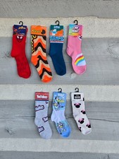 kids socks children toddlers novelty characters candy S washable Bluey Smurfs