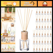 40 Set Refillable Reed Diffuser Bottles with Wooden Caps  Sticks - 50ml Glass J