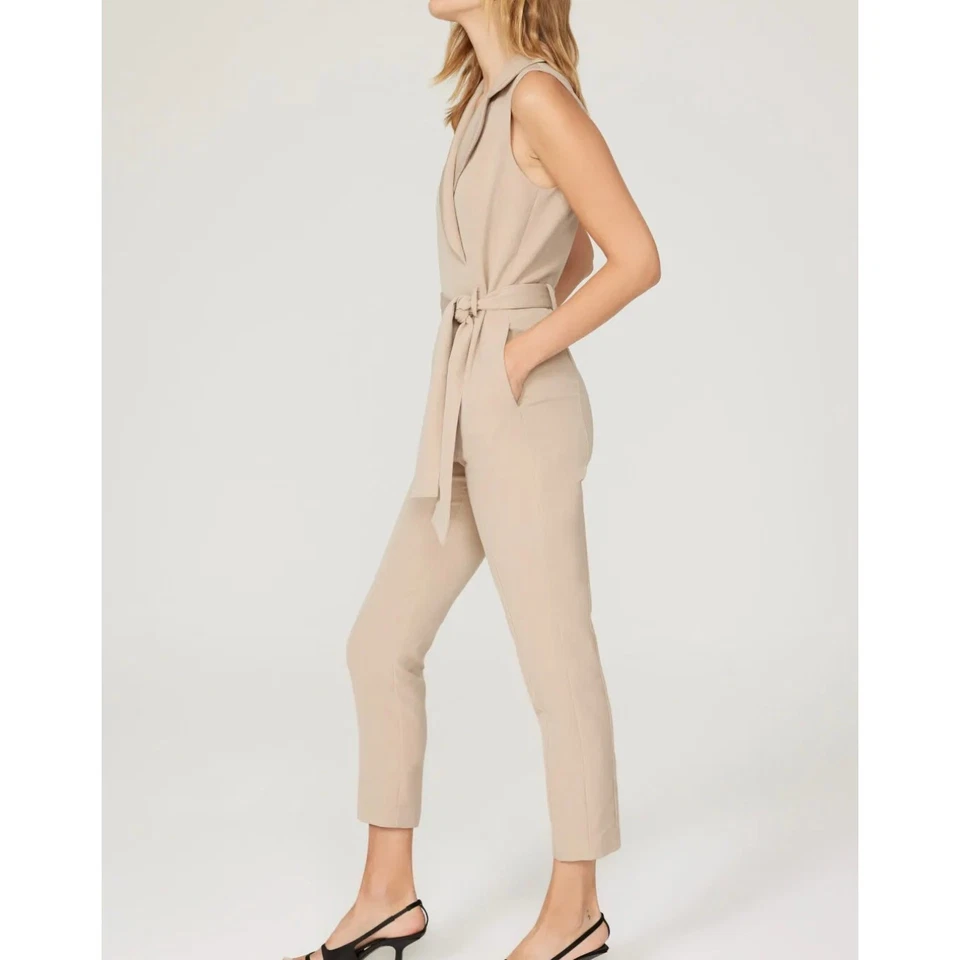 Mono negro halo beige envolvente talla 14 diseñador carrera ropa de hombre cuello $435 Foto 2 de 4