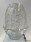 Vintage Fenton Inverted Strawberry Clear Iridescent Fairy Lamp EUC 1970s