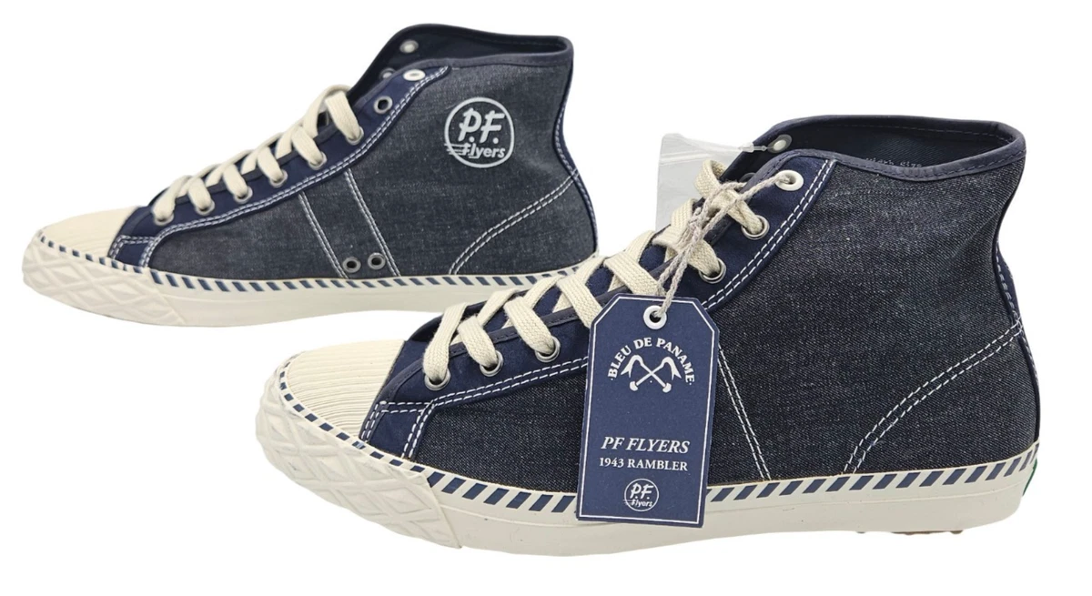 Pf flyer chukka navy blue Navy and White High-Top Leather and Suede Sneakers Inspired  main image 3