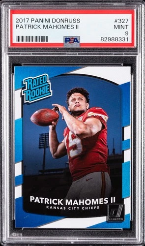 2017 PANINI DONRUSS #327 PATRICK MAHOMES II ROOKIE RC PSA 9