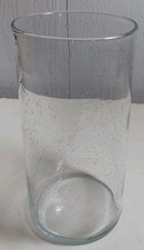 Round Clear Bubble Glass Flower Vase 10 Inches Tall 5 Inches Wide