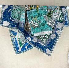 14 Momme Twill Silk Scarf 35'' Shawl Bandanna Gary ear Print Square Wrap new