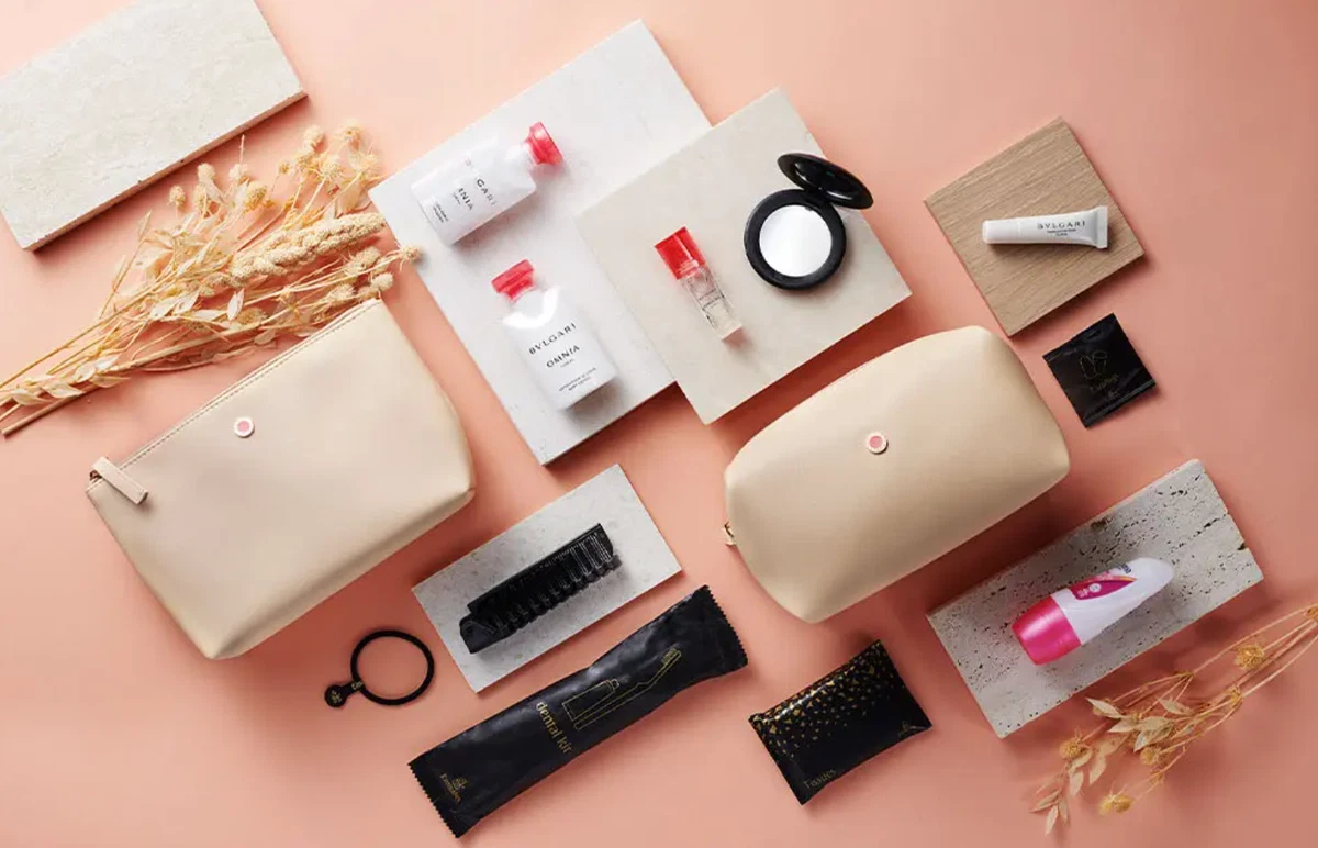BVLGARI business class travel amenity kit toiletries travel bag make up gym