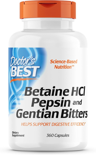 Betaine HCI Pepsin & Gentian Bitters, Digestive Enzymes for Protein Breakdown...