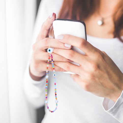 3 Pcs Handy -Seilbügel Telefonhandgelenkriemen Perlenbesetztes Telefonband - Zdjęcie 3 z 12