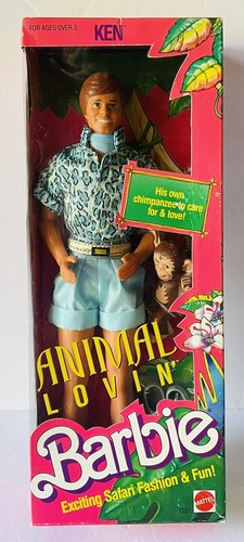Vintage Barbie Animal Lovin' Ken Doll 1988 Safari Chimpanzee New Sealed