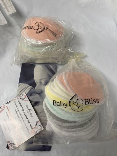 Baby Bliss Nursing Breast Pads 28 Washable Pads Breastfeeding Milk Newborn Child - 第 1/3 張圖片