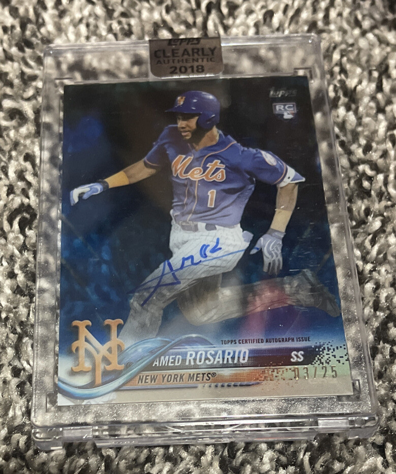 Amed Rosario 2018年ルーキー直書き直筆サインカード1/1 2018 TOPPS CLEARLY AUTHENTIC AMED ROSARIO NEW YORK METS ROOKIE