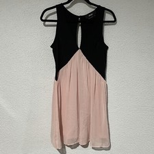 Nasty Gal Black & Pink Chiffon Dress Size Small