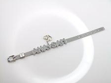 Personalized Customs Any Name Stainless Steel Wristband Bracelet RhinestoneCharm