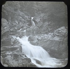 Magic Lantern Slide Photo Scotland Waterfall Scene