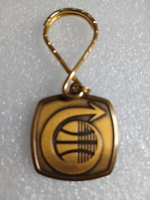 Vintage Brass Return Postage Guarantee Drop In Any Mail Box Keychain 
