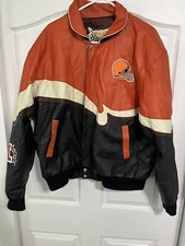 VTG Rare Jeff Hamilton Racing Collection Cleveland Browns All Leather Jacket XL