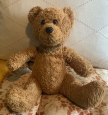 Vintage Plush Pre-Loved Carmel Brown Teddy Bear Doll W Black Nose  Eyes