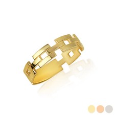 Gold Chain Link Ring Available in Yellow/Rose/White Gold 