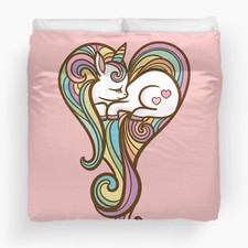 Unicorn Comforter or Duvet Cover kids bedding girly bedding girls comforter pink