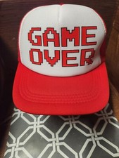 Vitage Style Retro Foam Trucker SnapBack Hat Game Over Hat Gamers Nintendo