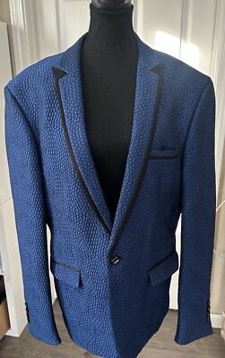 Men s Giovanni  Testi Blue/ Black Blazer Size 48R￼
