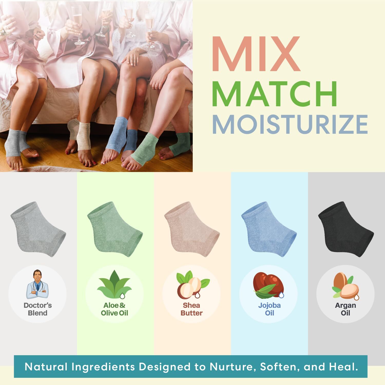 Moisturizing Heel Socks for Cracked Heel Treatment - 2 Pairs - Socks for Dry ...