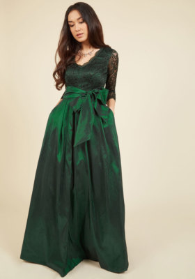 Modcloth Applaud Your Elegance Maxi Dress NWT 4 Eliza J Green lace taffeta  | eBay
