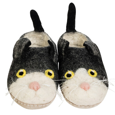 Eco Friendly Natural Sheep Wool Felted Handmade Shoes Footwear Slippers 